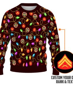 Custom Ranks And Text USMC Ugly Christmas Sweater for Women Men KAUST02